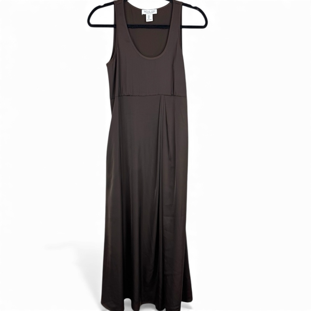 Rachel Zoe sleeveless Brown maxi dress w/pockers size S